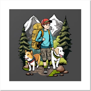 Hiking with dogs Posters and Art